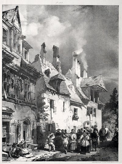 Street in the Outskirts of Besançon, France by Richard Parkes Bonington