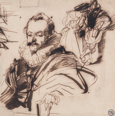 Study of a Gentleman in 17th Century Costume by Richard Parkes Bonington