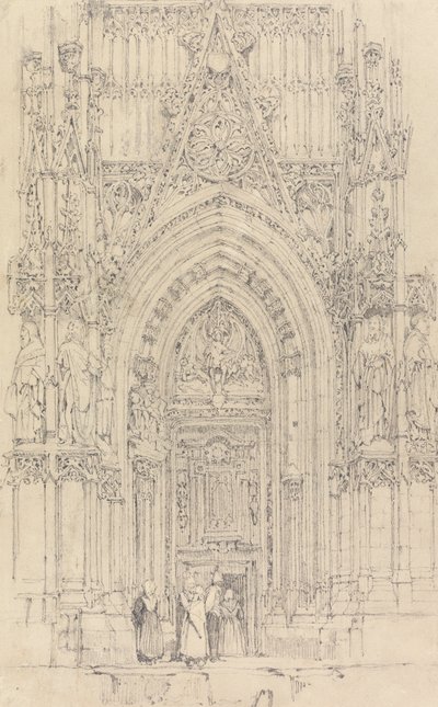 The Church of St. Wulfran, Abbeville: The North Door of the West Front by Richard Parkes Bonington