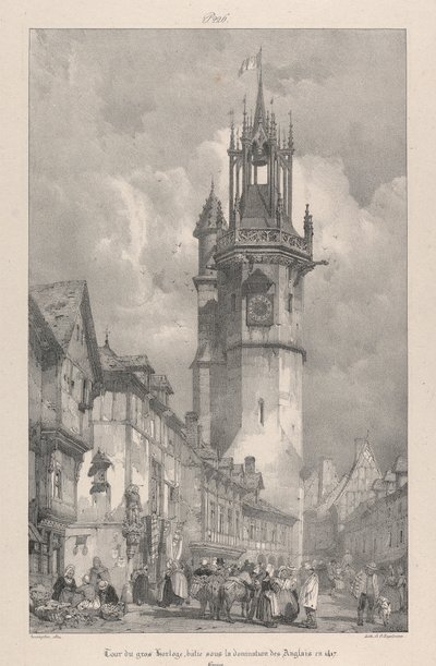 Tour du Gros Horloge, Built Under the Domination of the English in 1417 by Richard Parkes Bonington