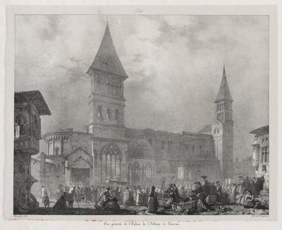 Picturesque and Romantic Voyages in Old France, Franche-Comté: Church of the Abbey of Tournus by Richard Parkes Bonington