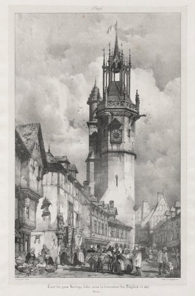 Picturesque and Romantic Journeys in Old France, Normandy: Tour of the Gros-Horloge, Evreux by Richard Parkes Bonington