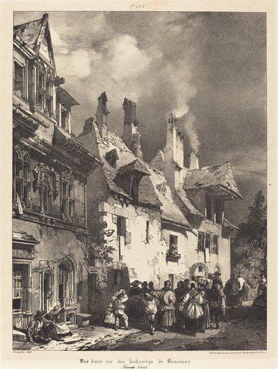 View of a Street in the Outskirts of Besançon by Richard Parkes Bonington