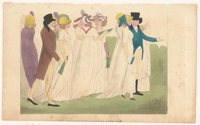 Magazine of Female Fashions of London and Paris: Kensington Gardens June 1798 by Richard Phillips