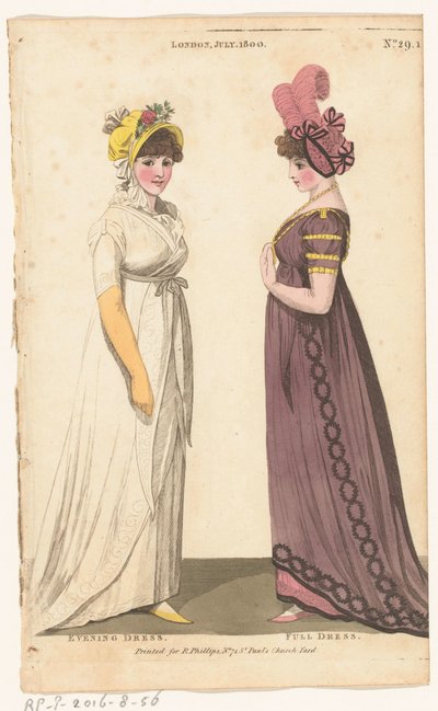 Magazine of Female Fashions of London and Paris, No. 29.1: London, July 1800: Evening Dress; Full Dress by Richard Phillips