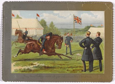 Tent Pegging May Good Fortune Crown All Your Endeavours This Christmas by Richard Simkin