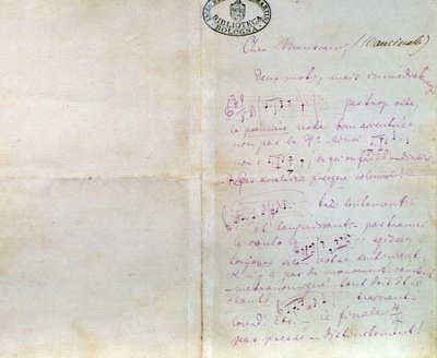 Handwritten letter of Richard Wagner to Luigi Mancinelli, December 10th by Richard Wagner