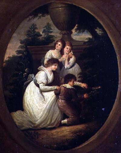 Family Group in a Garden by Richard Westall