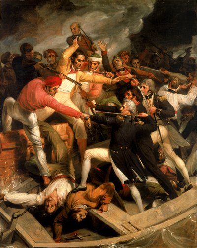 Nelson in Conflict with a Spanish Launch, July 1797 by Richard Westall