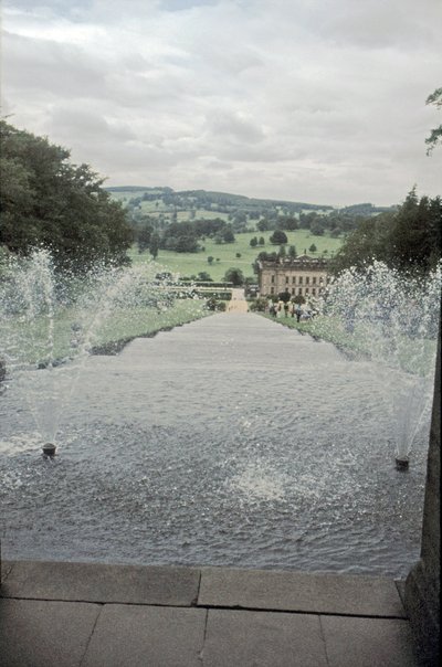 Chatsworth House from the Top of the Cascade, Derbyshire by Richard Williams