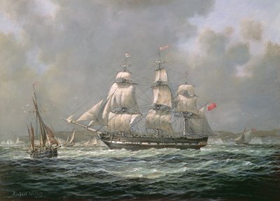 East Indiaman H.C.S. Thomas Coutts off the Needles, Isle of Wight by Richard Willis
