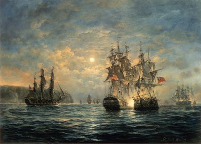 Engagement Between the Bonhomme Richard and the Serapis off Flamborough Head by Richard Willis