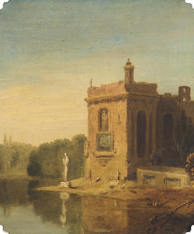 A Lake with a Pavilion and a Statue, Italy by Richard Wilson