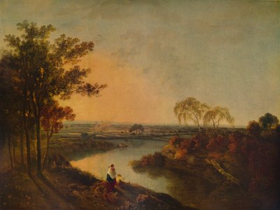An English River at Sunset, in the distance the Welsh hills, c1760, 1938 by Richard Wilson