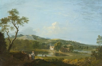 An Extensive Landscape with Cottages near a Lake, circa 1744-1745 by Richard Wilson