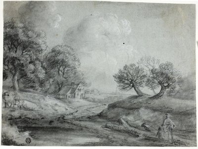 Landscape with Woman and Cows by Richard Wilson