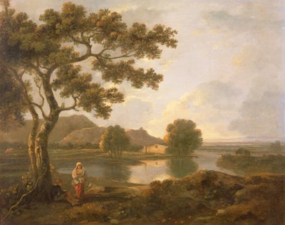 River Scene with a Farmhouse by Richard Wilson