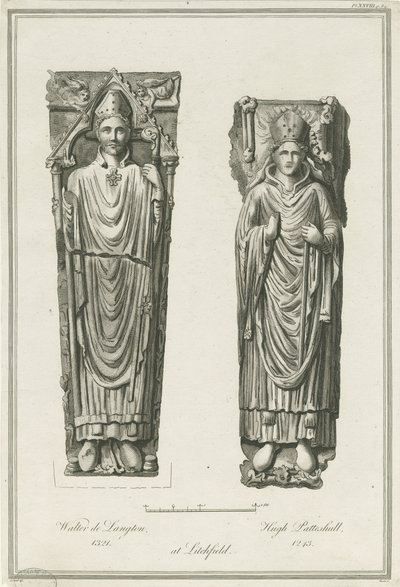 Lichfield Cathedral - Effigies of Walter de Langton and Hugh de Patteshull by Richard Woollett Basire