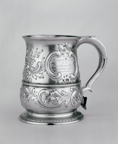 Handled mug, 1740-41, chased and engraved c.1845 by Richard and Cooke, Thomas Gurney