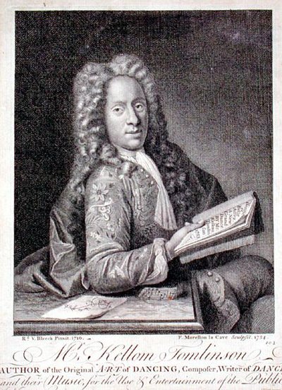 Portrait of Kellom Tomlinson (c.1690-c.1753) engraved by Francois Morellon la Cave (1754) by Richard van (after) Bleeck