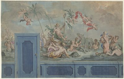 Design for a Wall Decoration with Neptune and His Retinue by Rienk Keyert
