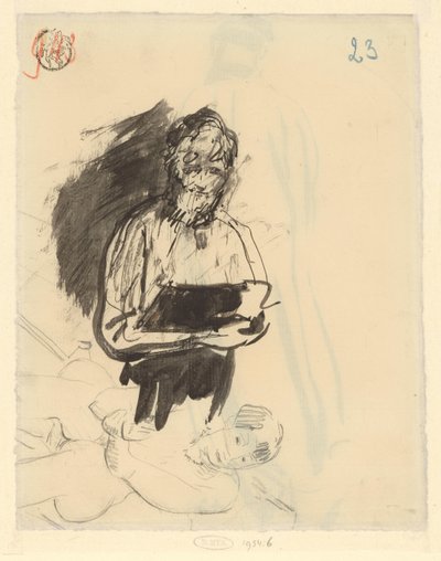 Sketch of a standing figure and a seated woman by Rik Wouters