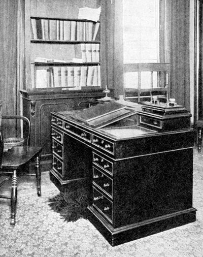 Chair & Desk of Charles Dickens, used at Gadshill, 1923 by Rischgitz Collection