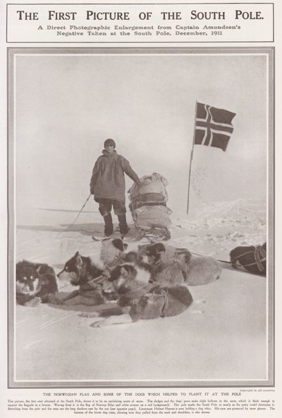 The First Picture of the South Pole by Roald Engelbergt Gravning Amundsen