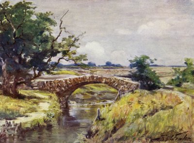 Old Roman Bridge, near Swansea by Robert (after) Fowler