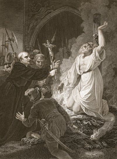 The Martyrdom of Archbishop Cranmer, Engraved by W. Bromley, Illustration from David Hume