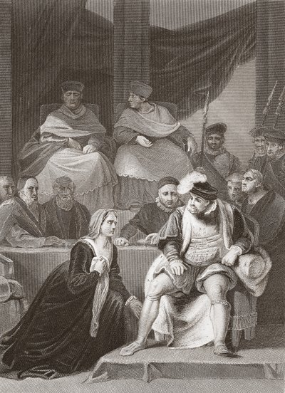 Trial of the Marriage of Henry VIII, engraved by A.H. Payne by Robert (after) Smirke