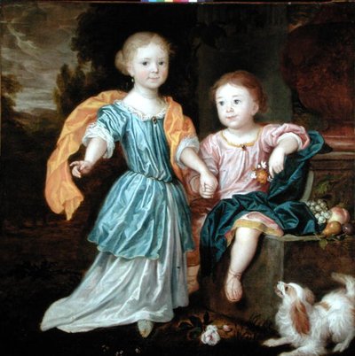 Portrait of a Young Girl and Boy, Said to be the Children of Sir William Reynolds Lloyd by Robert (attr. to) Byng or Bing