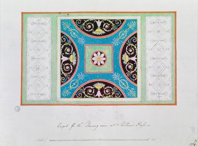 Carpet design for the drawing room, Shelburne House by Robert Adam