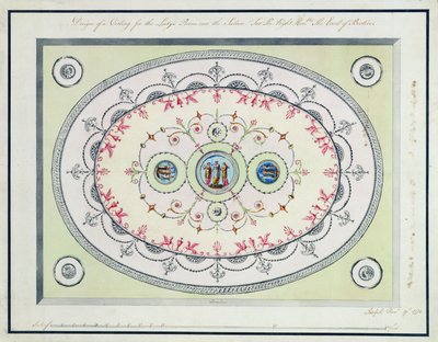 Design for the Ceiling in the Ladies Room, Headfort House by Robert Adam