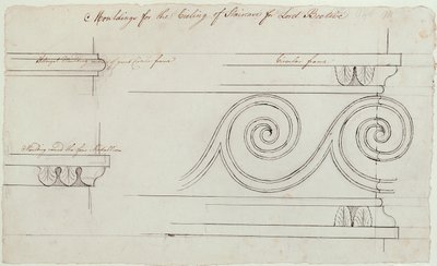 Design for the Mouldings on the Staircase, Headfort House, 1772 by Robert Adam