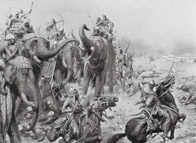 Babar introduces Field Guns at Panipat by Robert Ambrose Dudley
