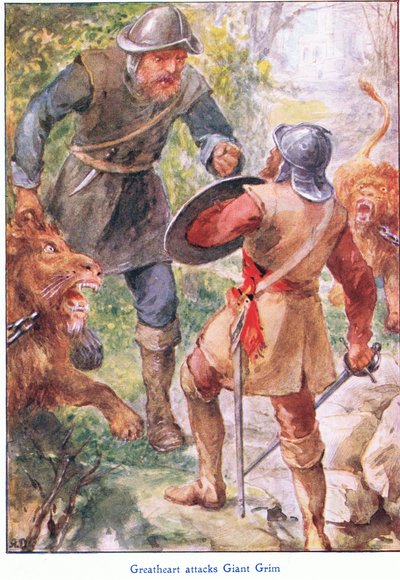 Great Heart Attacks Giant Grim, from The Pilgrims Progress by Robert Ambrose Dudley