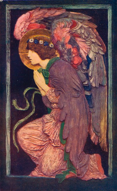 An Angel Adoring, a coloured plaster relief by Robert Anning Bell, c1901-1902 by Robert Anning Bell