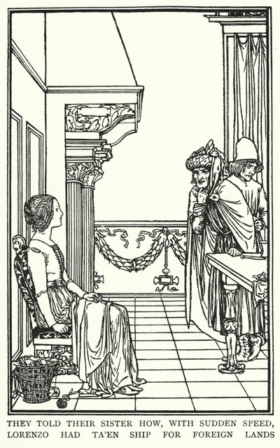 Illustration for Poems by John Keats: Isabella or The Pot of Basil by Robert Anning Bell