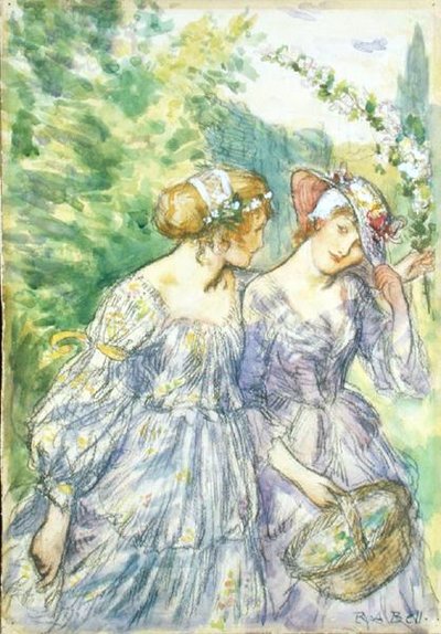 See where my Love A-Maying Goes / With Sweet Dame Flora Playing by Robert Anning Bell