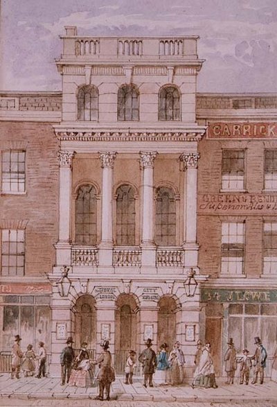 City of London Theatre, Bishopsgate by Robert Blemell (attr. to) Schnebbelie
