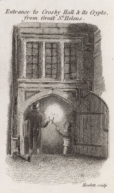 Entrance to Crosby Hall and Its Crypts from Great St Helens by Robert Blemell Schnebbelie