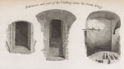 Entrances, and Part of the Vaulting Under the North Wing, of Crosby Hall by Robert Blemell Schnebbelie