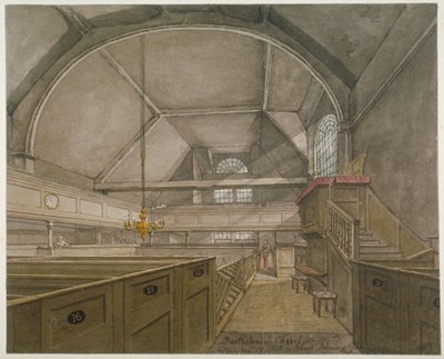 Interior of the chapel in the Church of St Bartholomew-the-Great, Smithfield, City of London by Robert Blemmell Schnebbelie