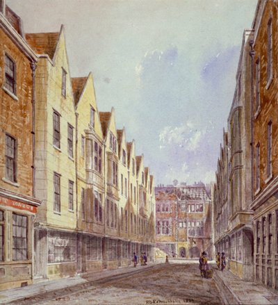 View of Great Winchester Street with Winchester Place Visible in the Distance, London by Robert Blemmell Schnebbelie