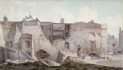 View of the ruins of part of the Priory of Holy Trinity, Aldgate, City of London by Robert Blemmell Schnebbelie
