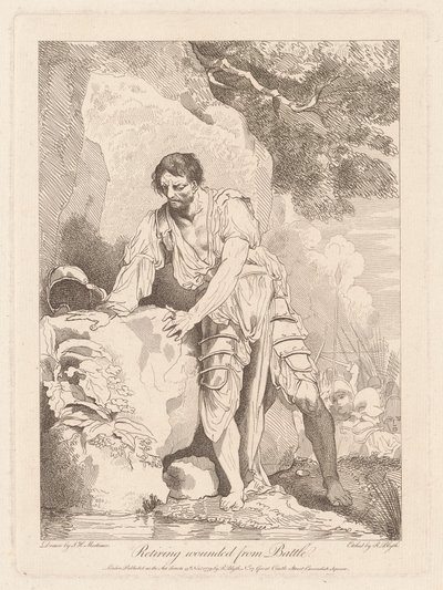 Retiring Wounded from Battle by Robert Blyth, after John Hamilton Mortimer