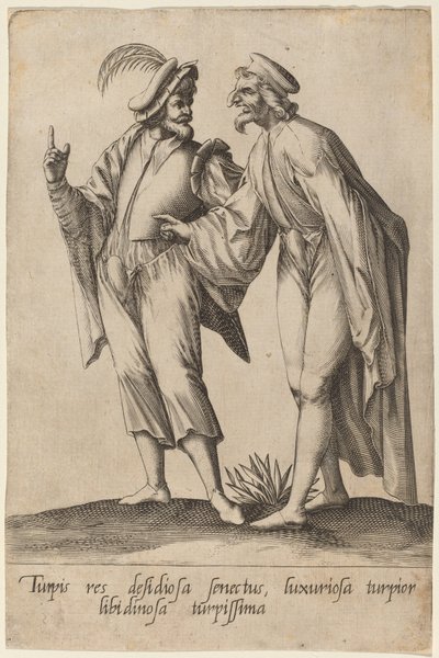 Shameful Lazy Old Age... by Robert Boissard after Jean Jacques Boissard