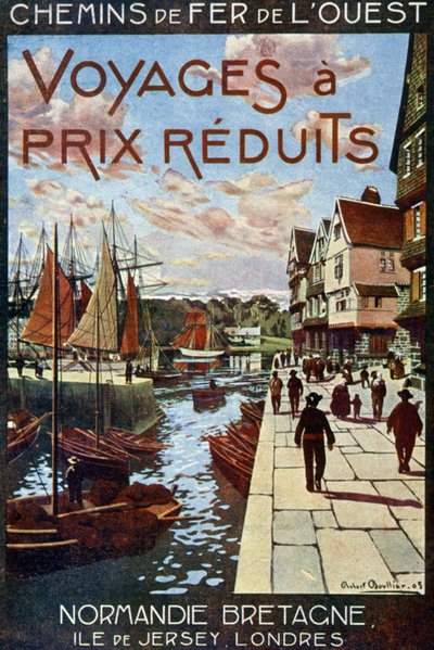 A port in Normandy, advertisement for the west railways in France by Robert Boullier
