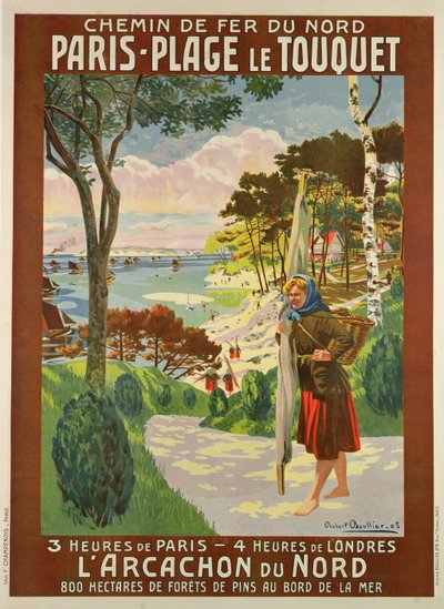 Poster Advertising Paris-Plage le Touquet, Pas de Calais, c.1910 by Robert Boullier